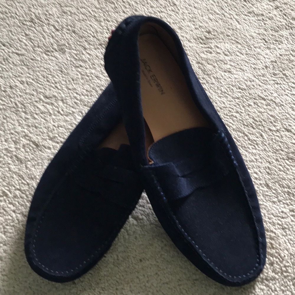 jack erwin mens navy suede driver loafer